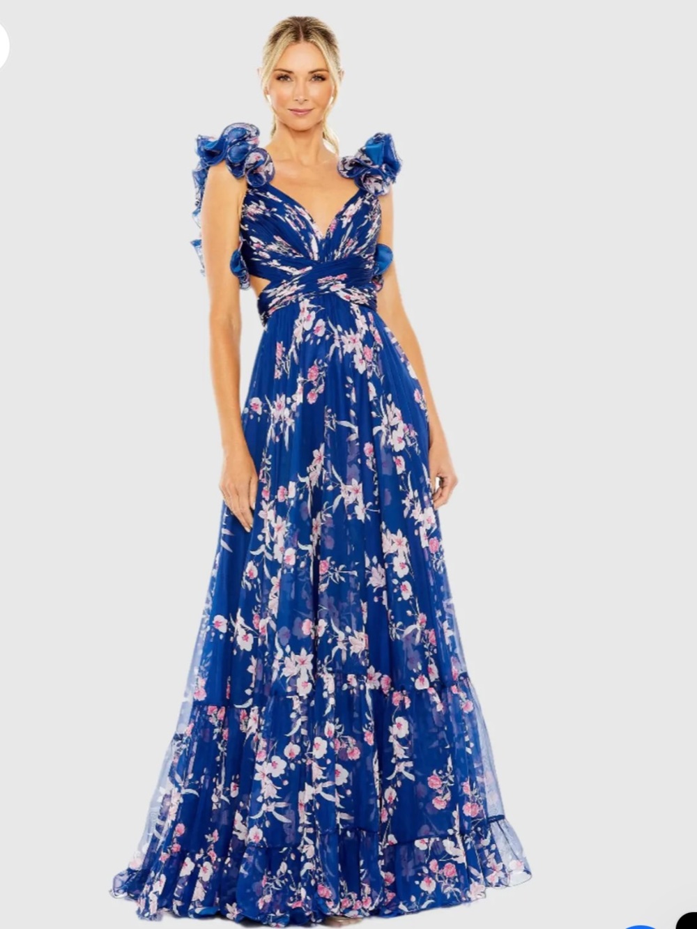 Mac Duggal Royal Blue Satin Lined Dress
